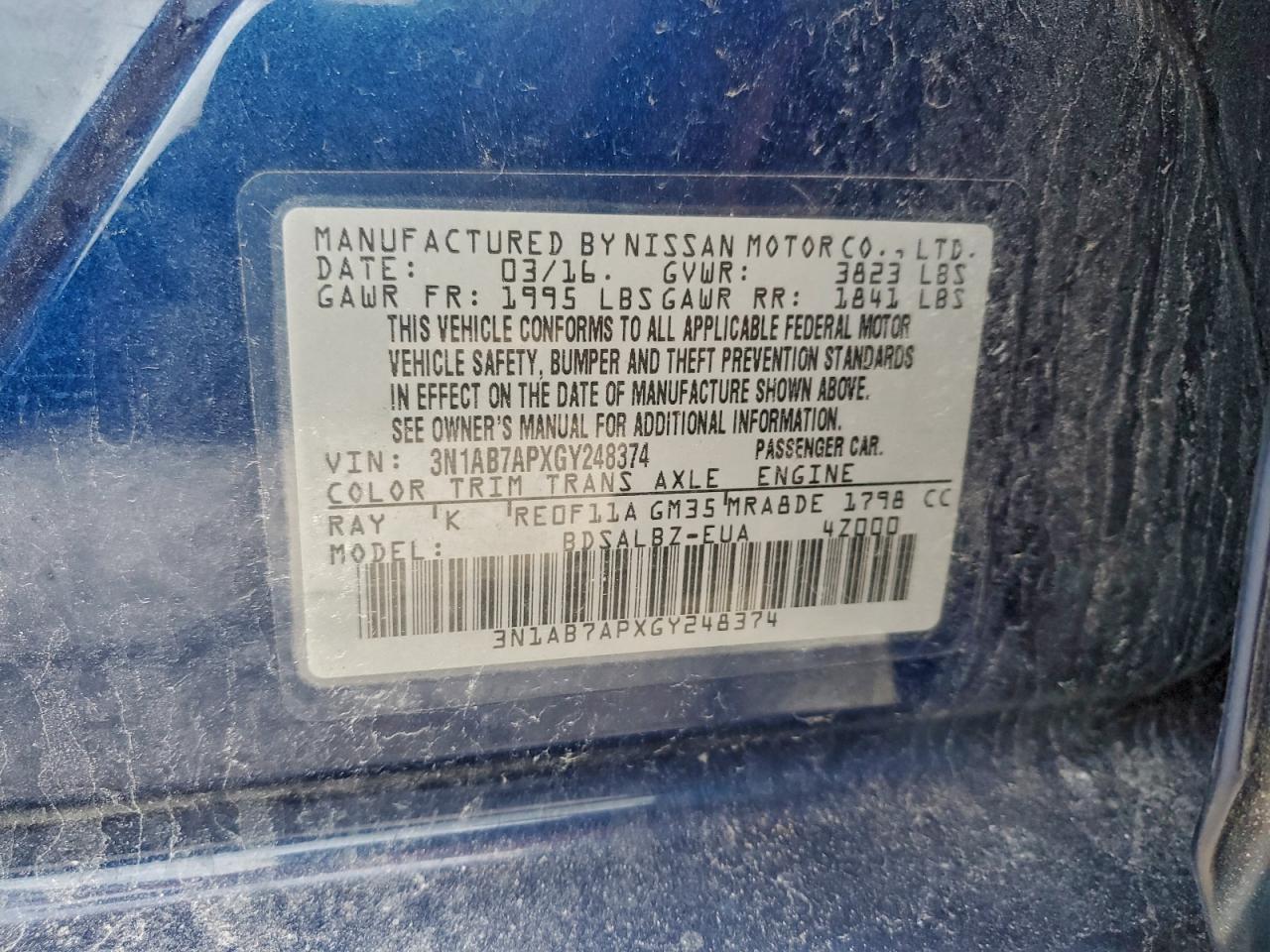 2016 NISSAN SENTRA S photo 23