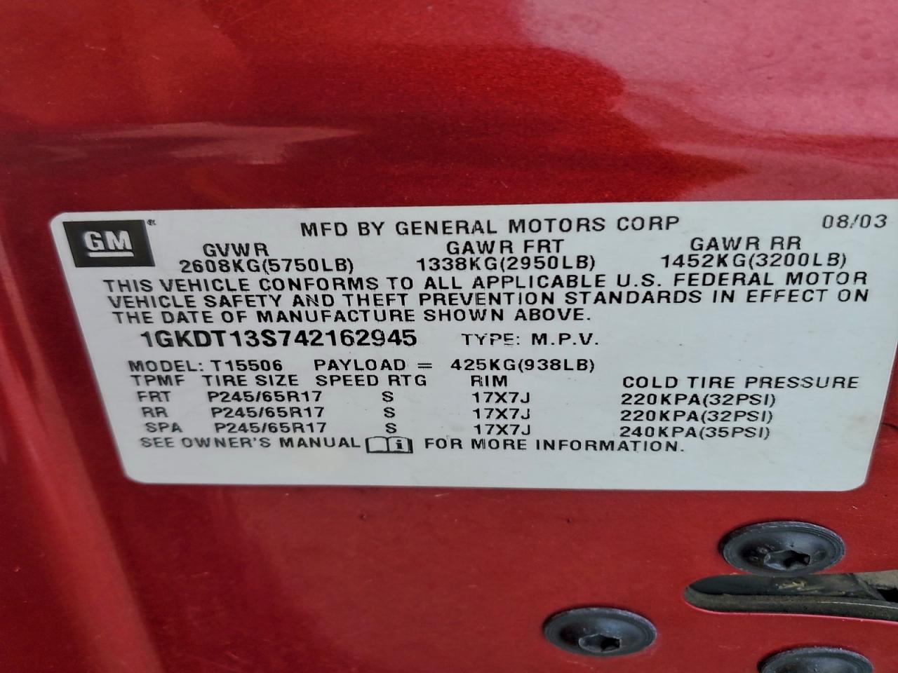 2004 GMC ENVOY photo 12
