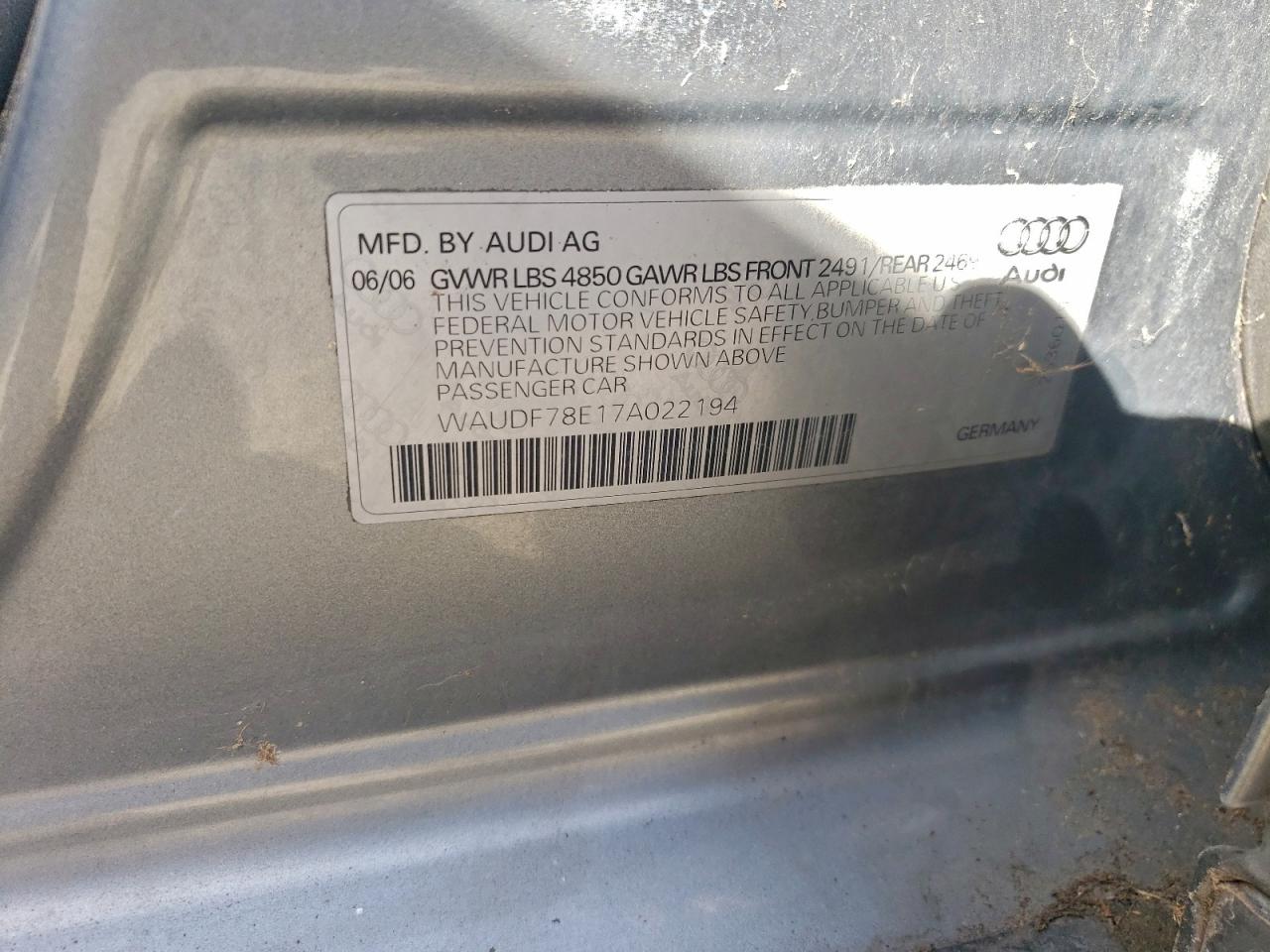 2007 AUDI A4 2.0T QUATTRO photo 12