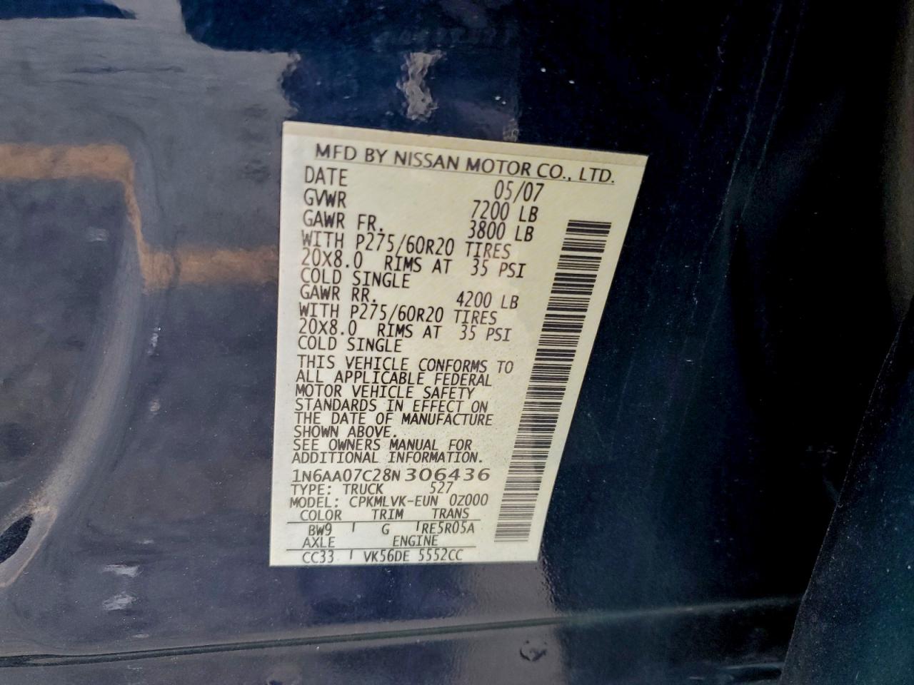 2008 NISSAN TITAN XE photo 13