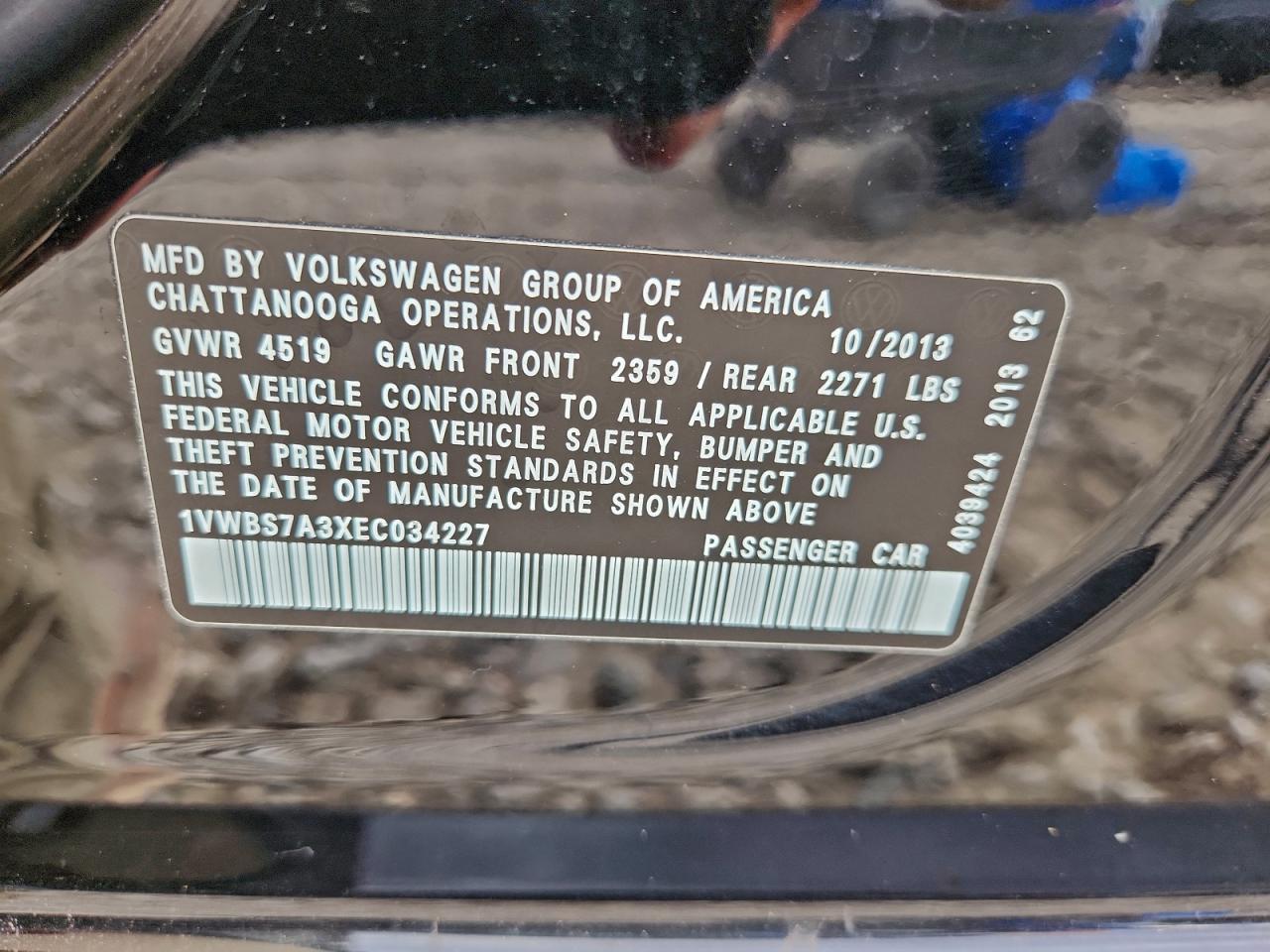 2014 VOLKSWAGEN PASSAT SE photo 12