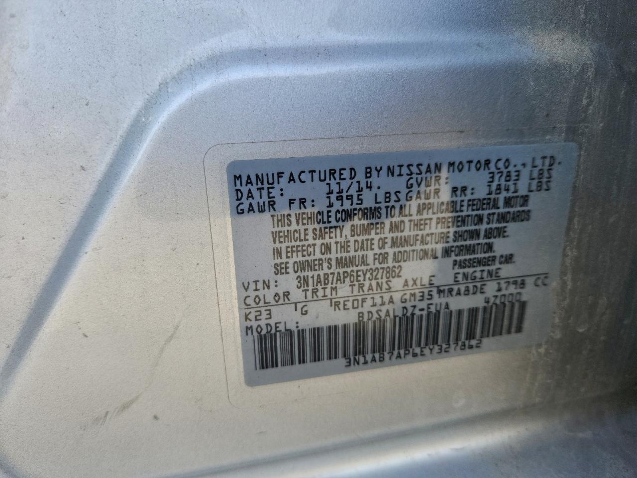 2014 NISSAN SENTRA S photo 12