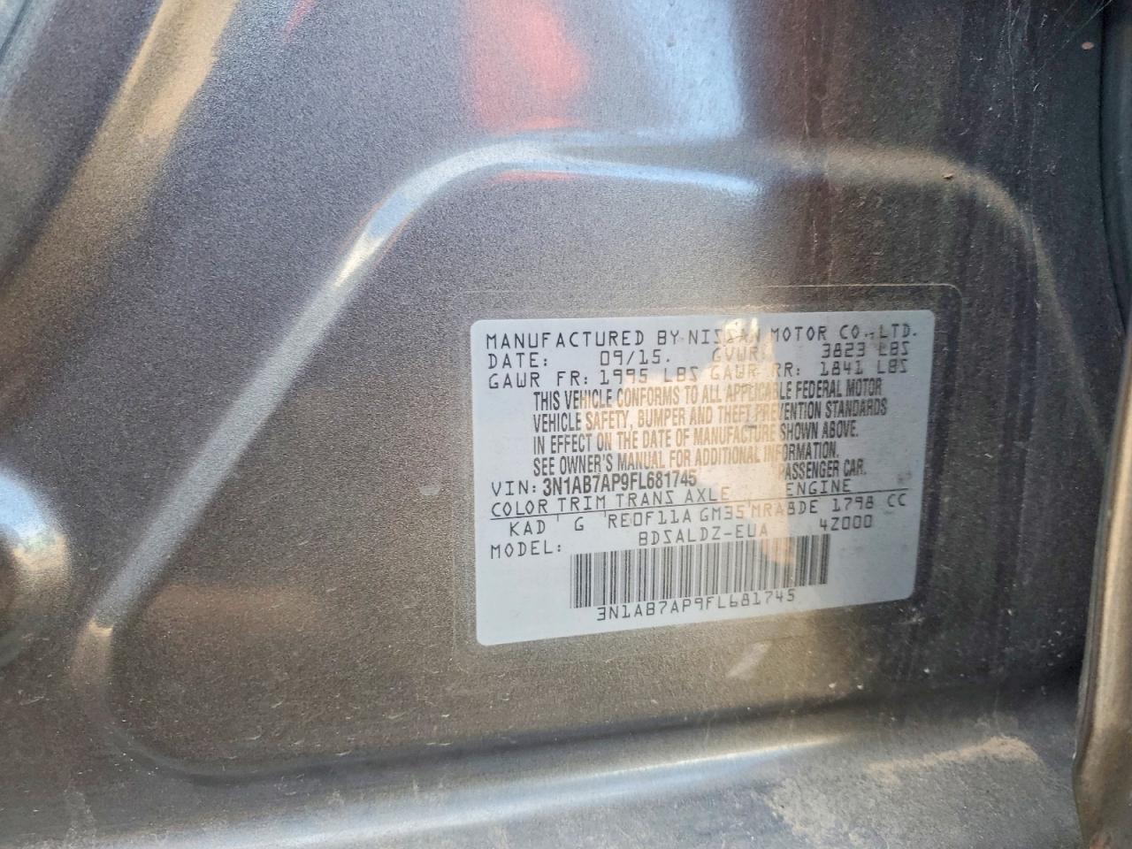 2015 NISSAN SENTRA S photo 12
