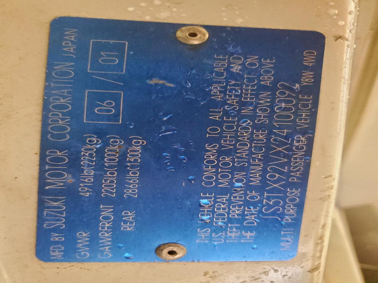 2002 SUZUKI XL7 PLUS photo 13