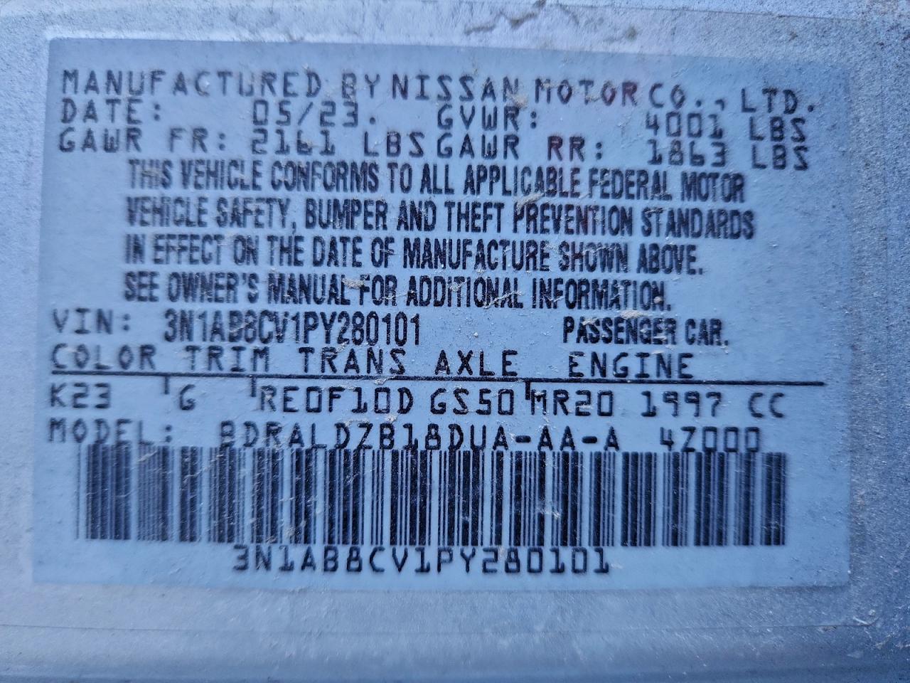 2023 NISSAN SENTRA SV photo 12
