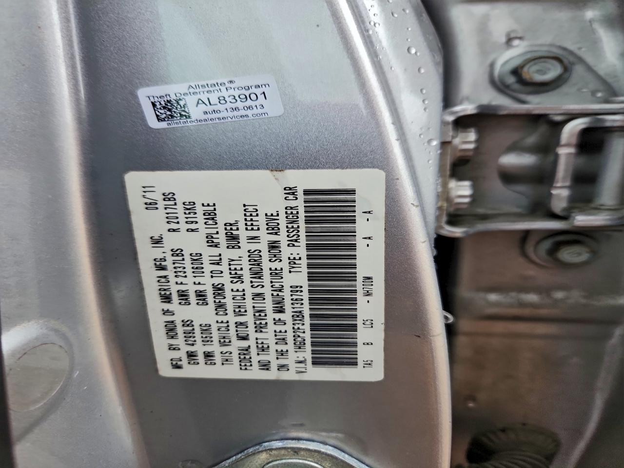 2011 HONDA ACCORD LX photo 13