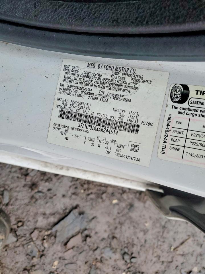 2010 FORD FUSION SEL photo 12