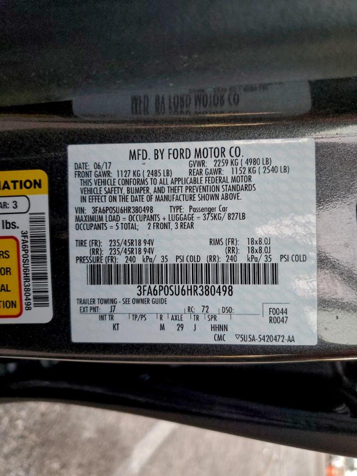 2017 FORD FUSION TITANIUM PHEV photo 12