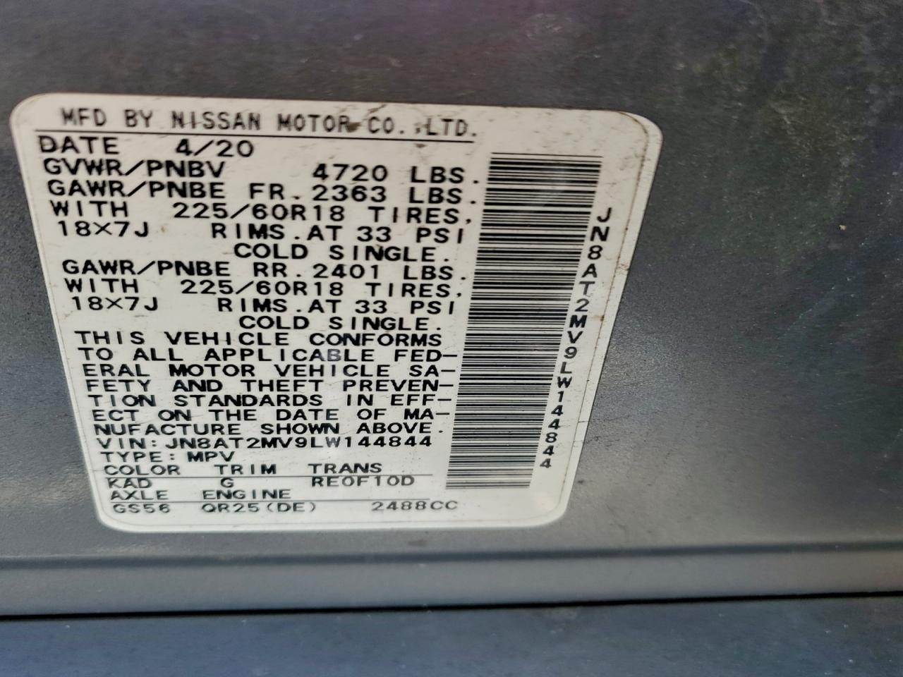 2020 NISSAN ROGUE S photo 13