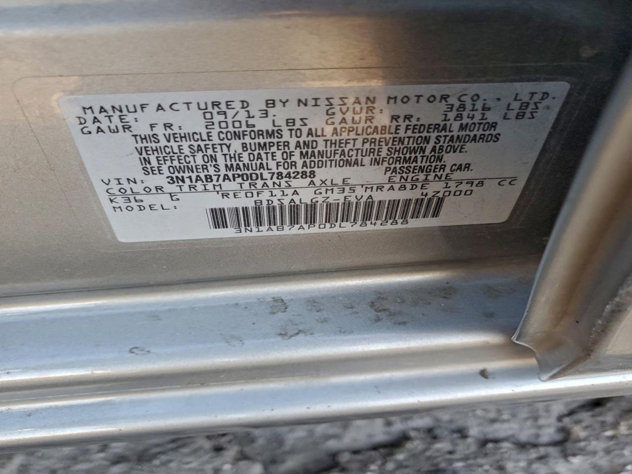 2013 NISSAN SENTRA S photo 12