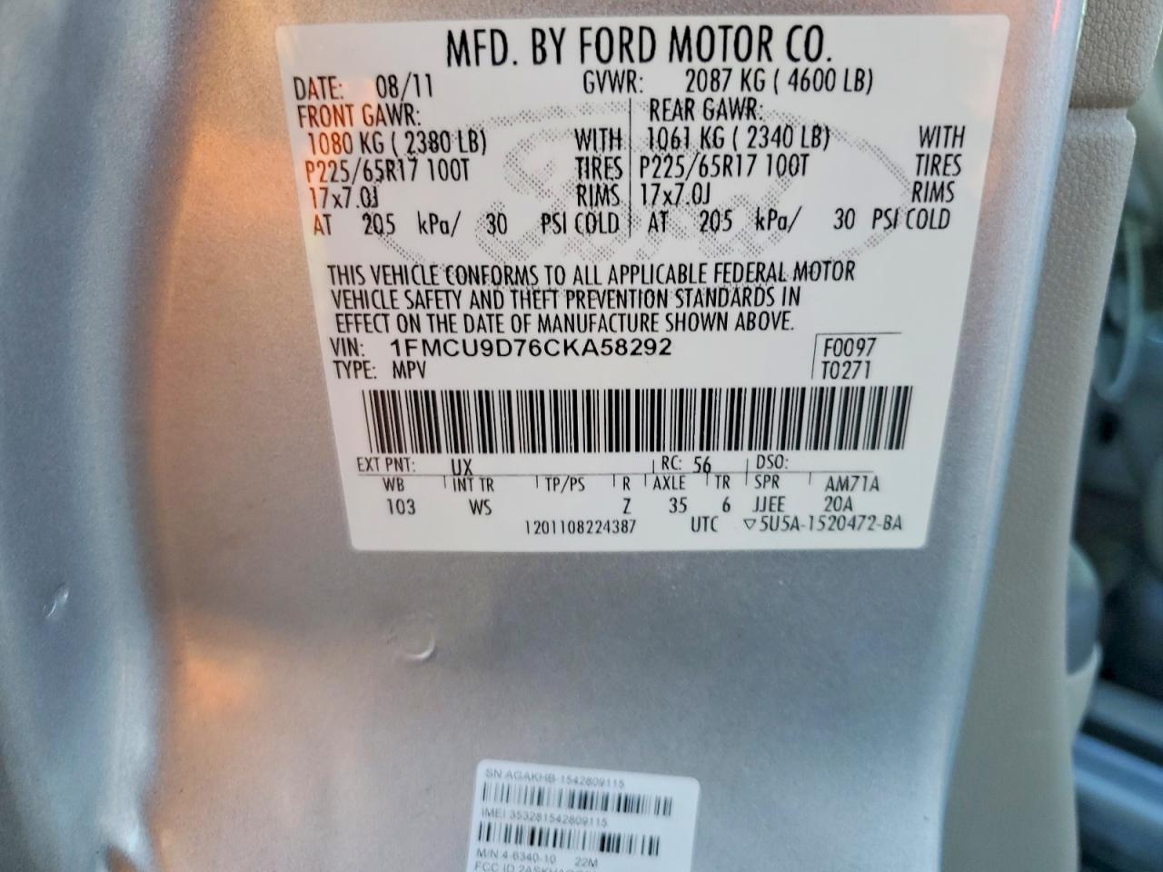 2012 FORD ESCAPE XLT photo 13