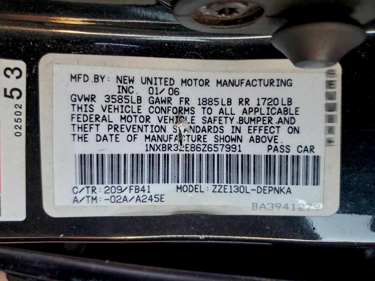 2006 TOYOTA COROLLA CE photo 12