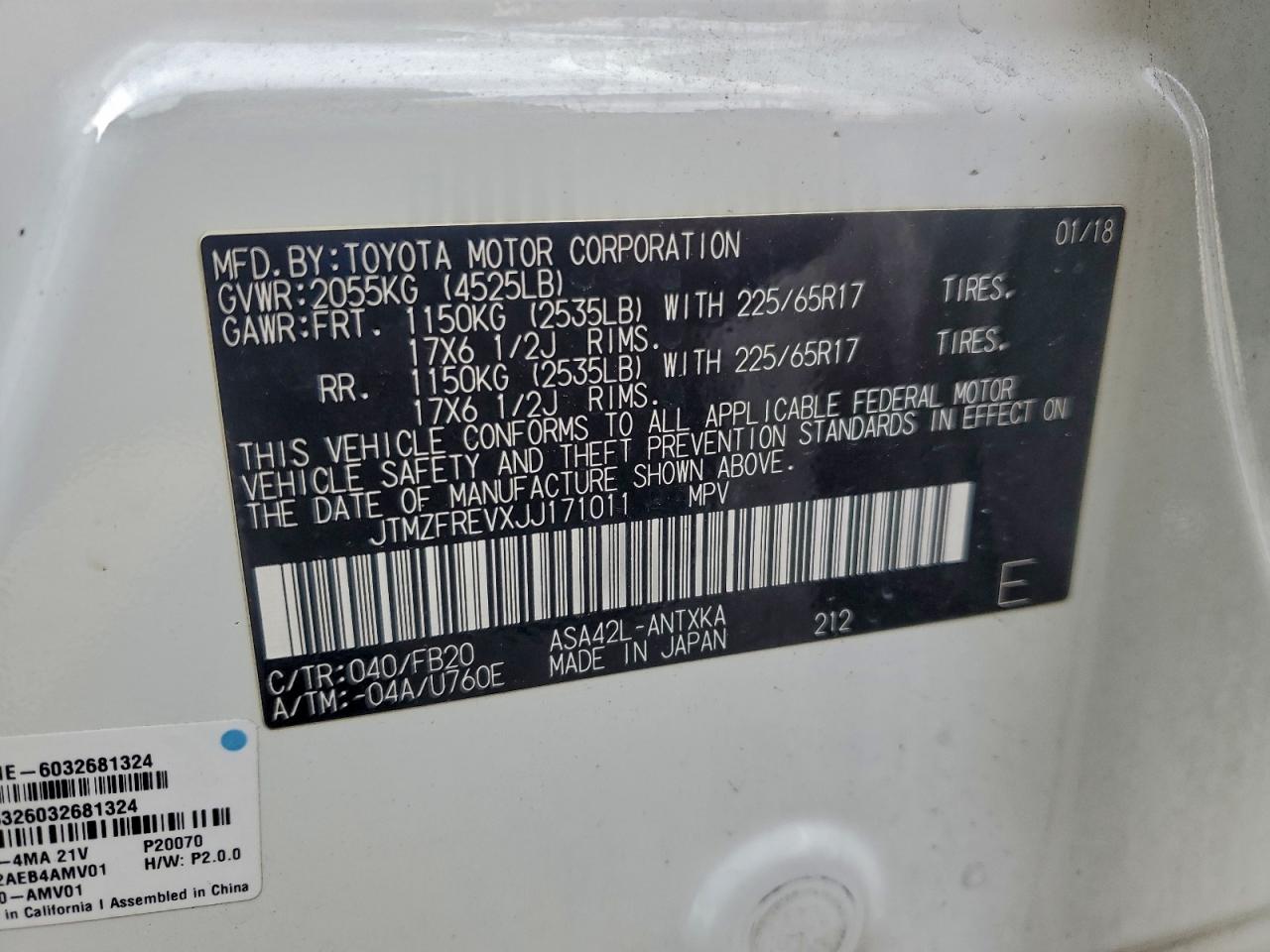 2018 TOYOTA RAV4 LE photo 12