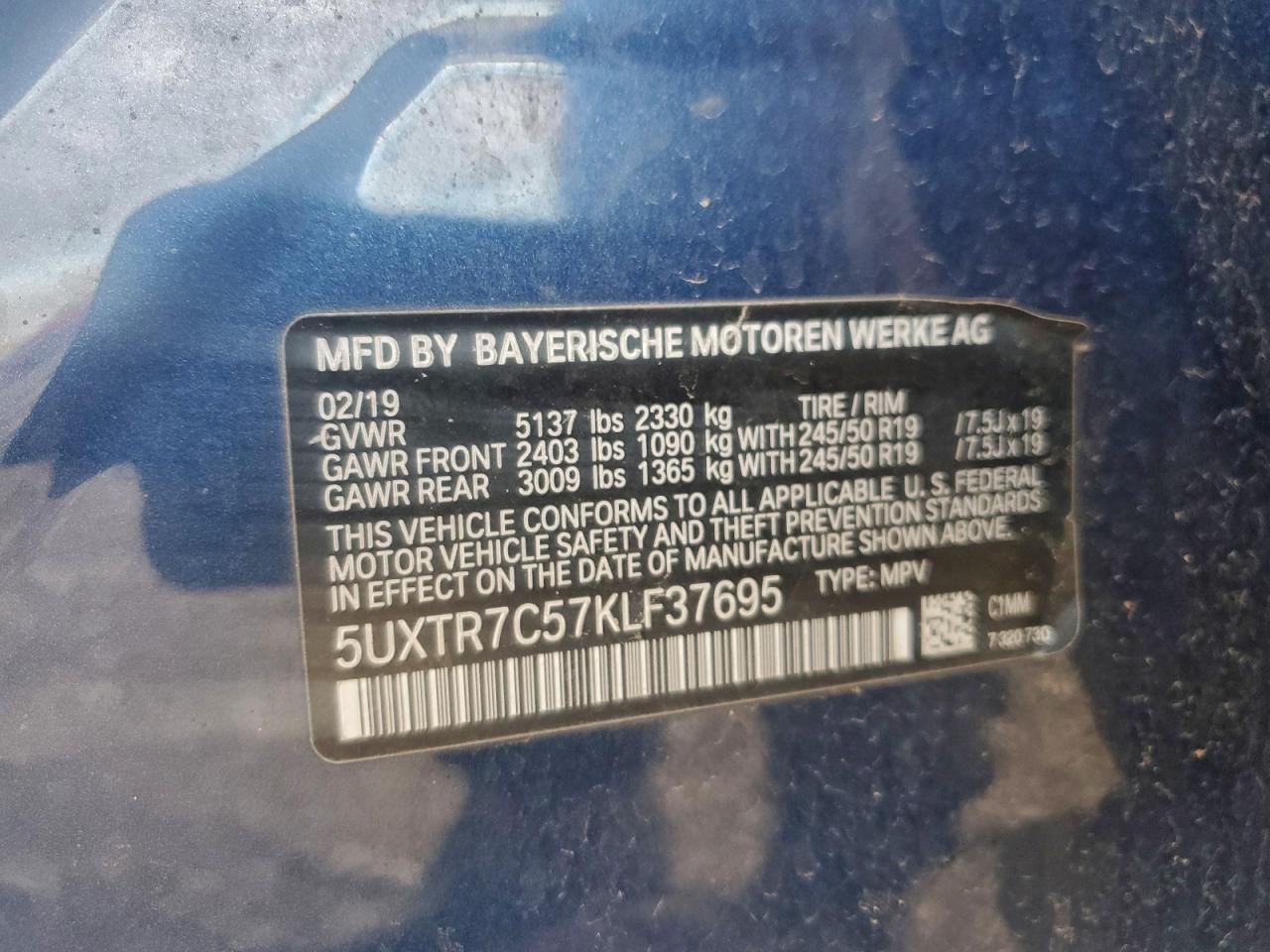 2019 BMW X3 SDRIVE30I photo 13