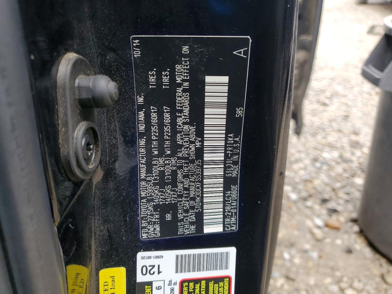 2015 TOYOTA SIENNA XLE photo 14