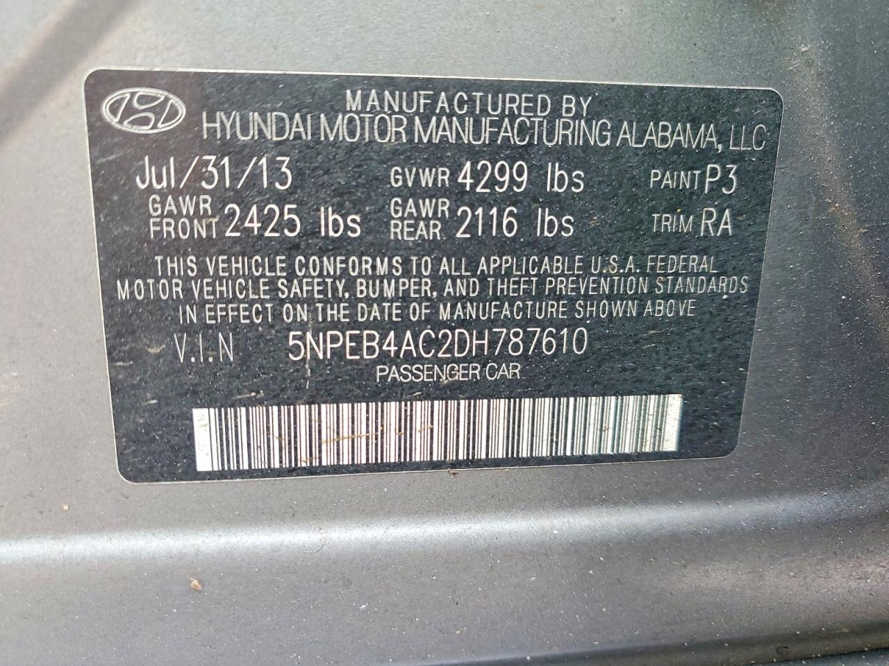 2013 HYUNDAI SONATA GLS photo 23