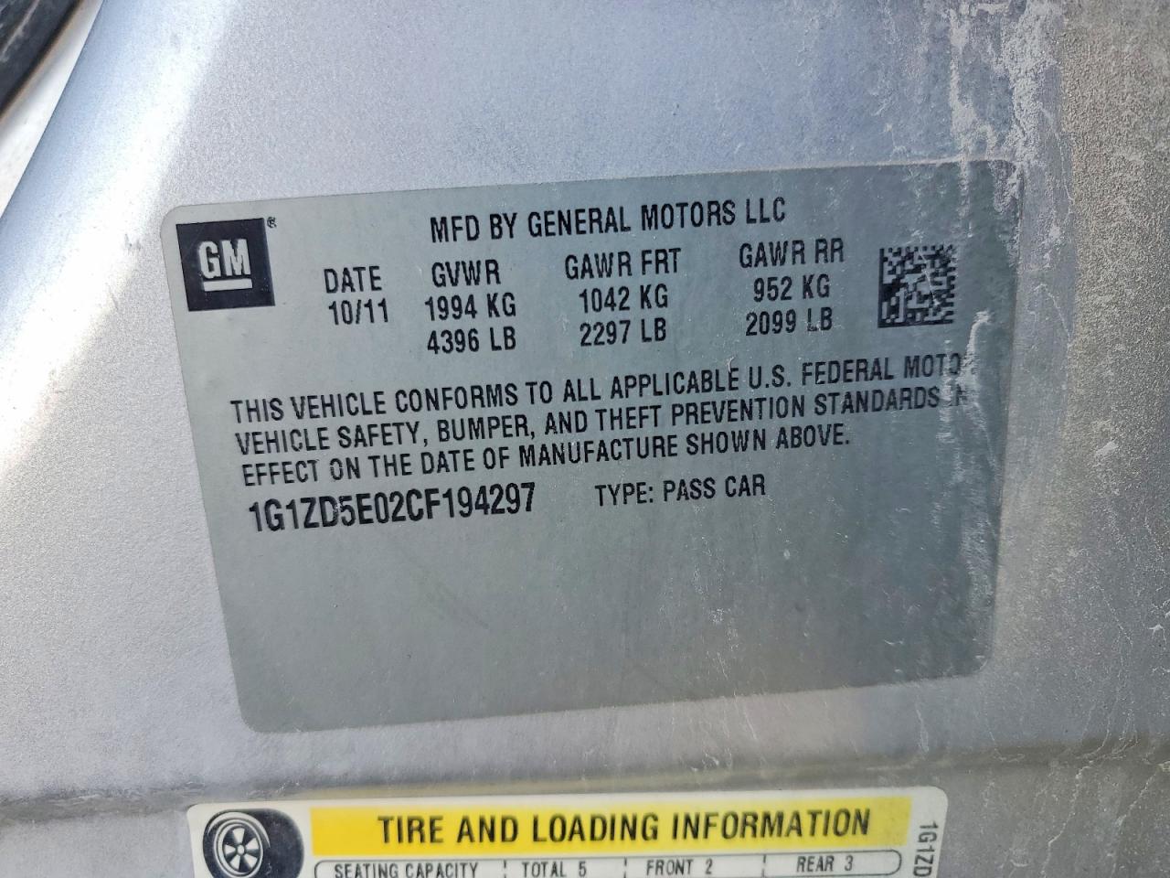 2012 CHEVROLET MALIBU 2LT photo 13