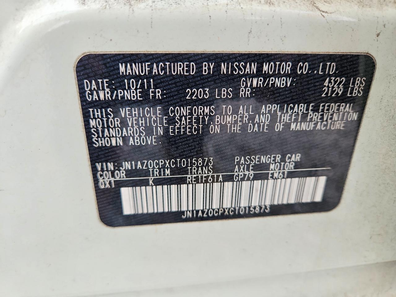 2012 NISSAN LEAF SV photo 12