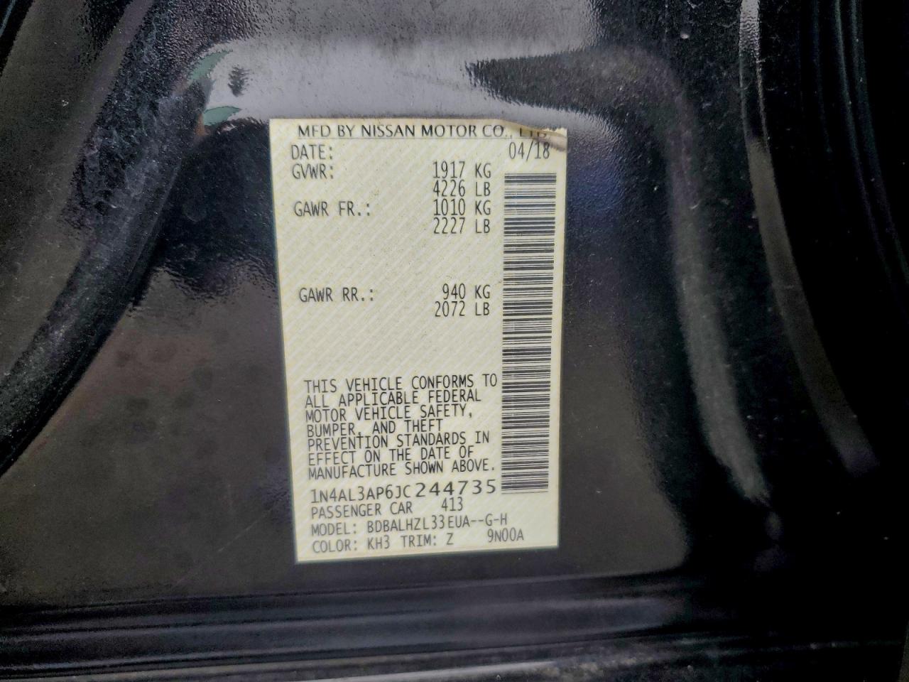 2018 NISSAN ALTIMA 2.5 photo 12