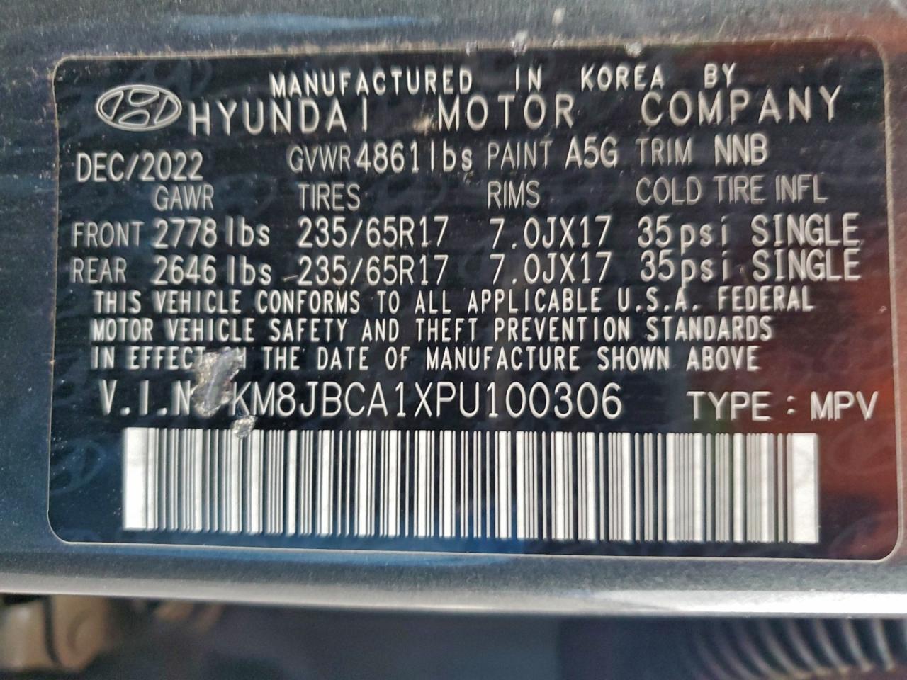 2023 HYUNDAI TUCSON BLUE photo 14
