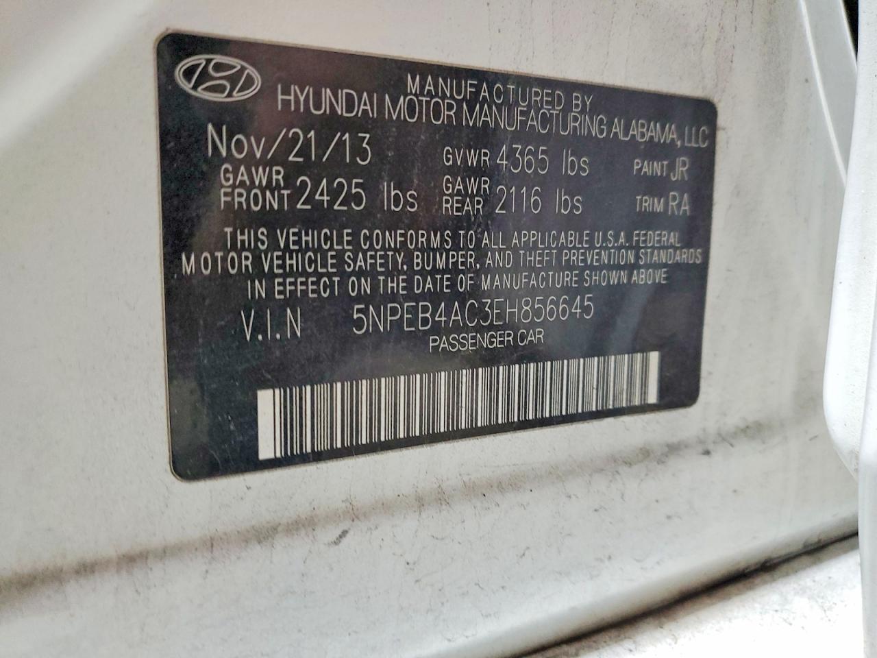 2014 HYUNDAI SONATA GLS photo 12