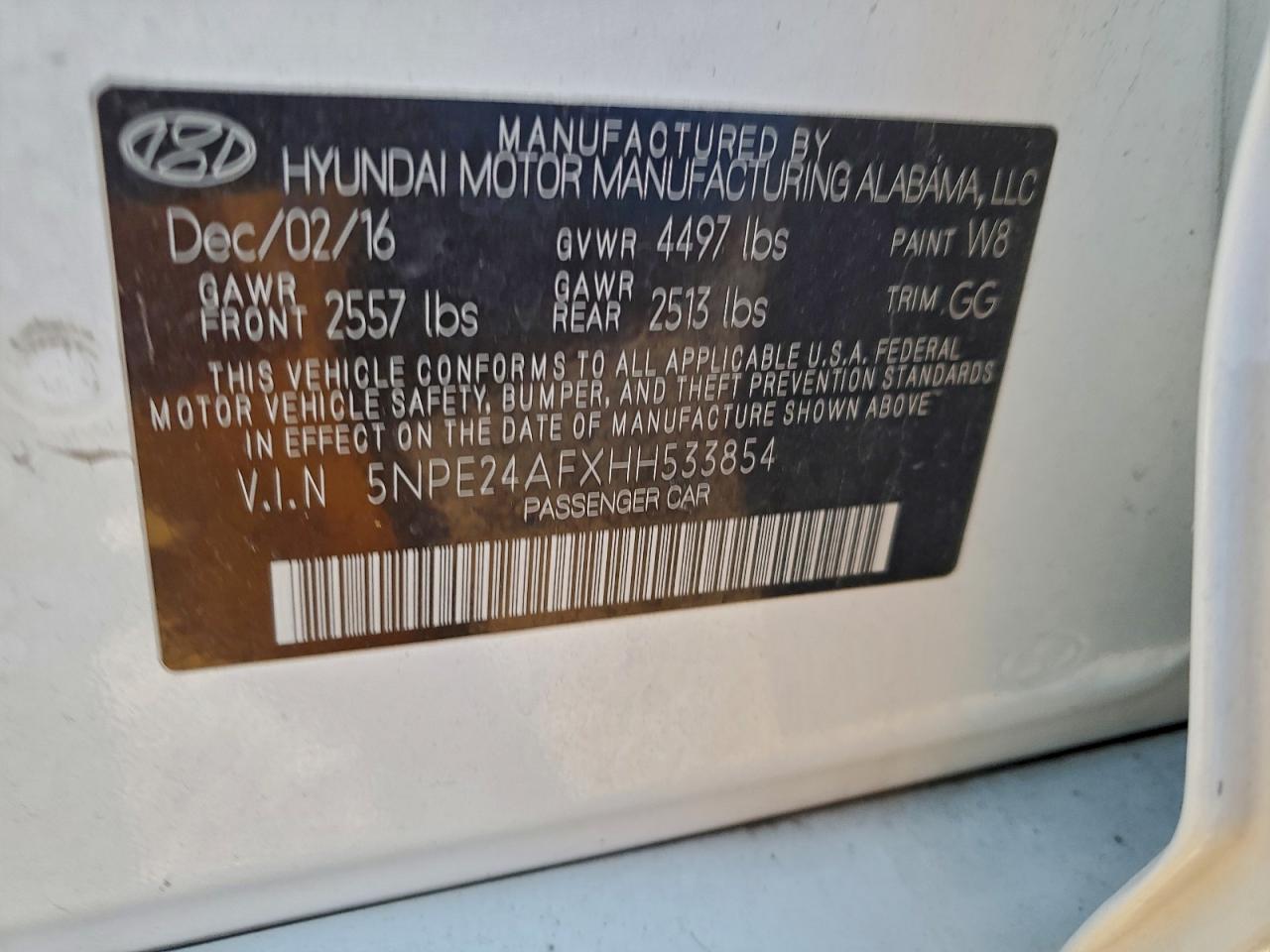 2017 HYUNDAI SONATA SE photo 12