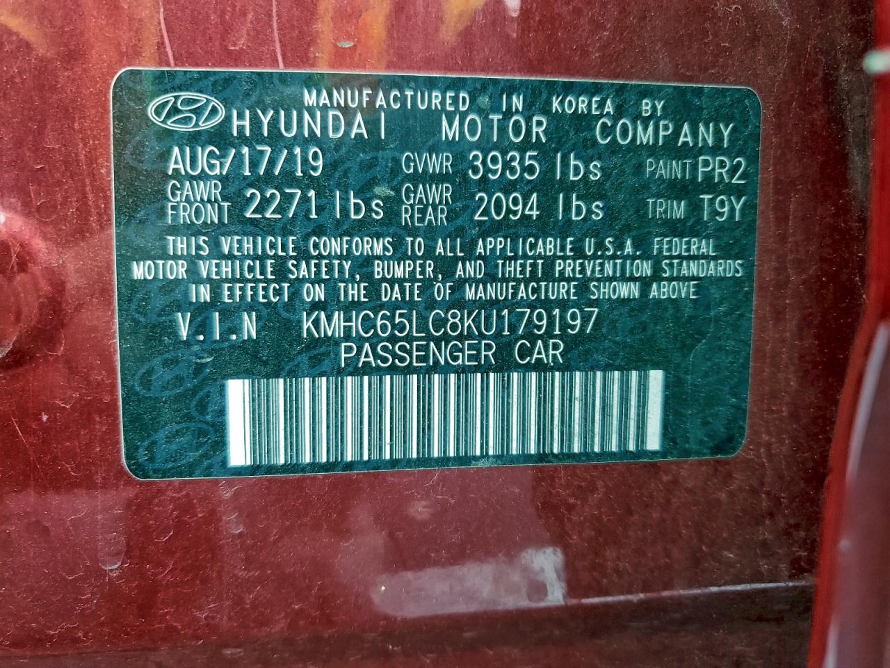 2019 HYUNDAI IONIQ BLUE photo 12