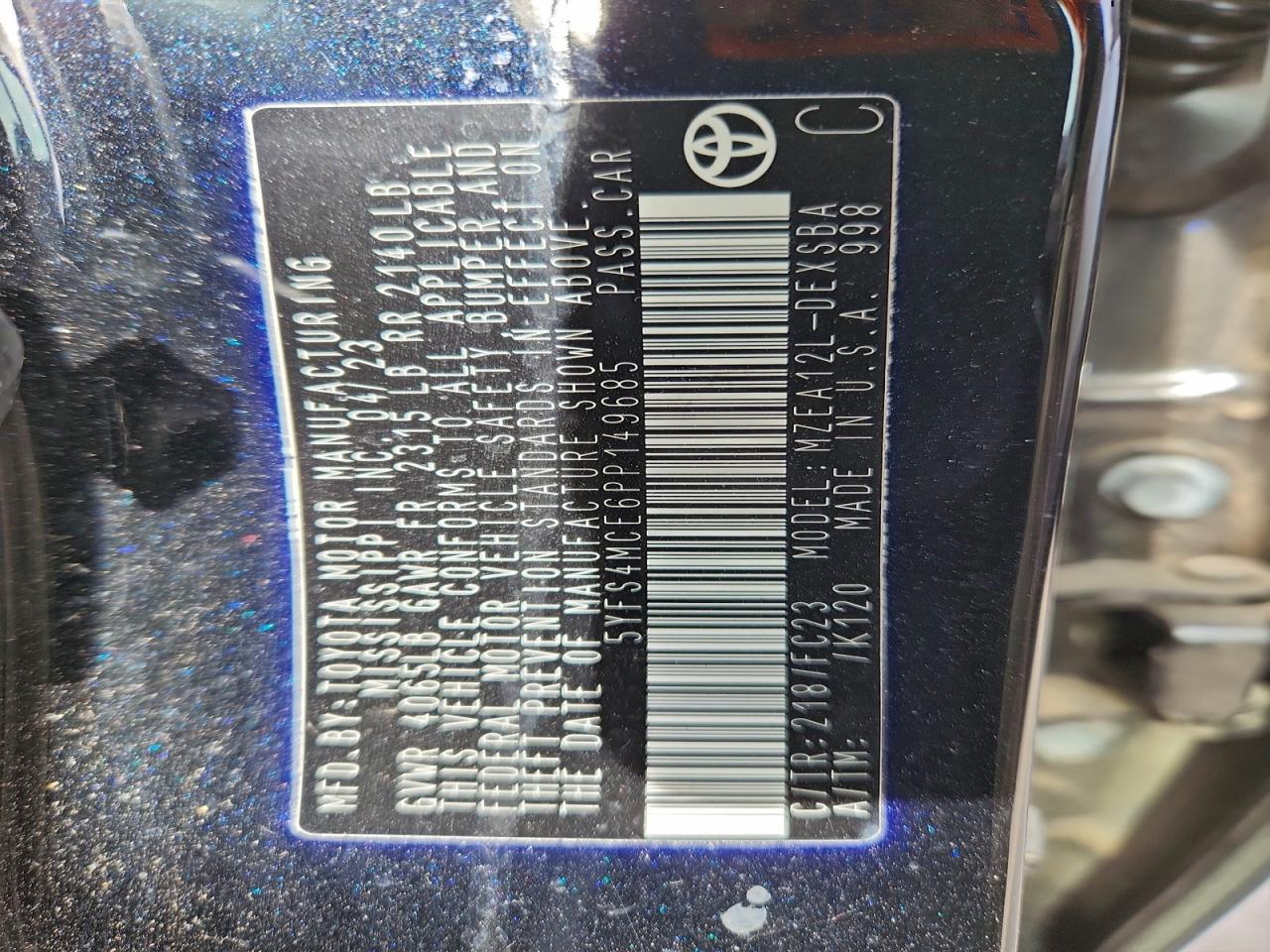 2023 TOYOTA COROLLA SE photo 13