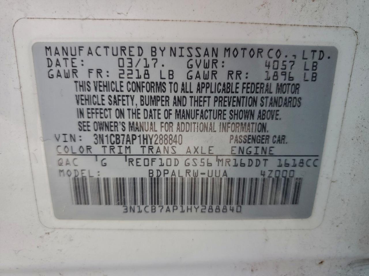 2017 NISSAN SENTRA SR TURBO photo 12
