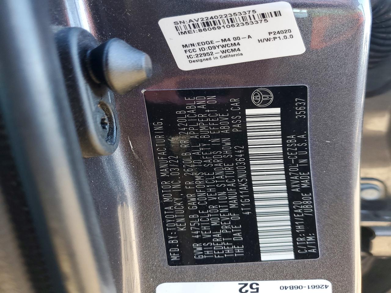 2022 TOYOTA CAMRY SE photo 23