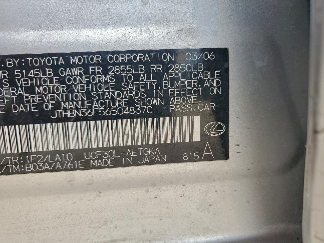 2006 LEXUS LS 430 photo 12