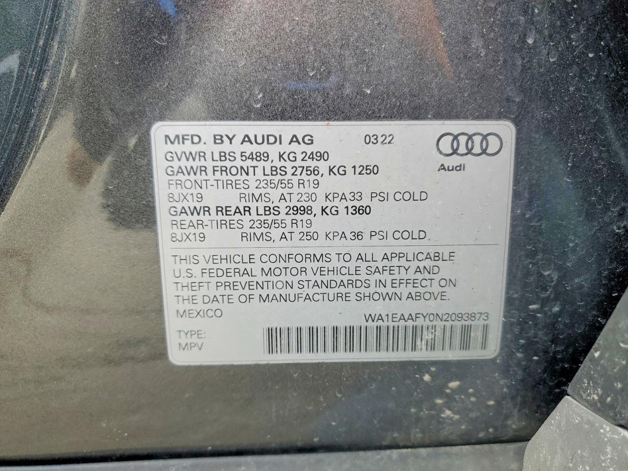 2022 AUDI Q5 PREMIUM PLUS 45 photo 13