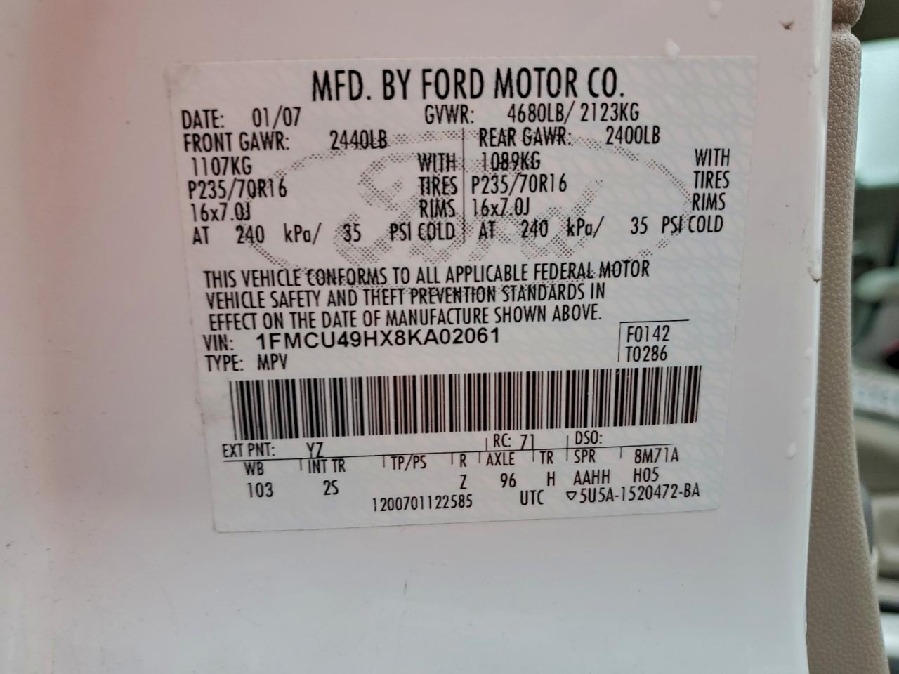 2008 FORD ESCAPE HEV photo 13