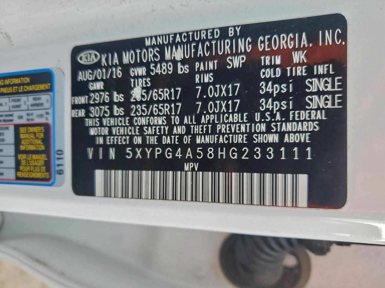 2017 KIA SORENTO LX photo 13