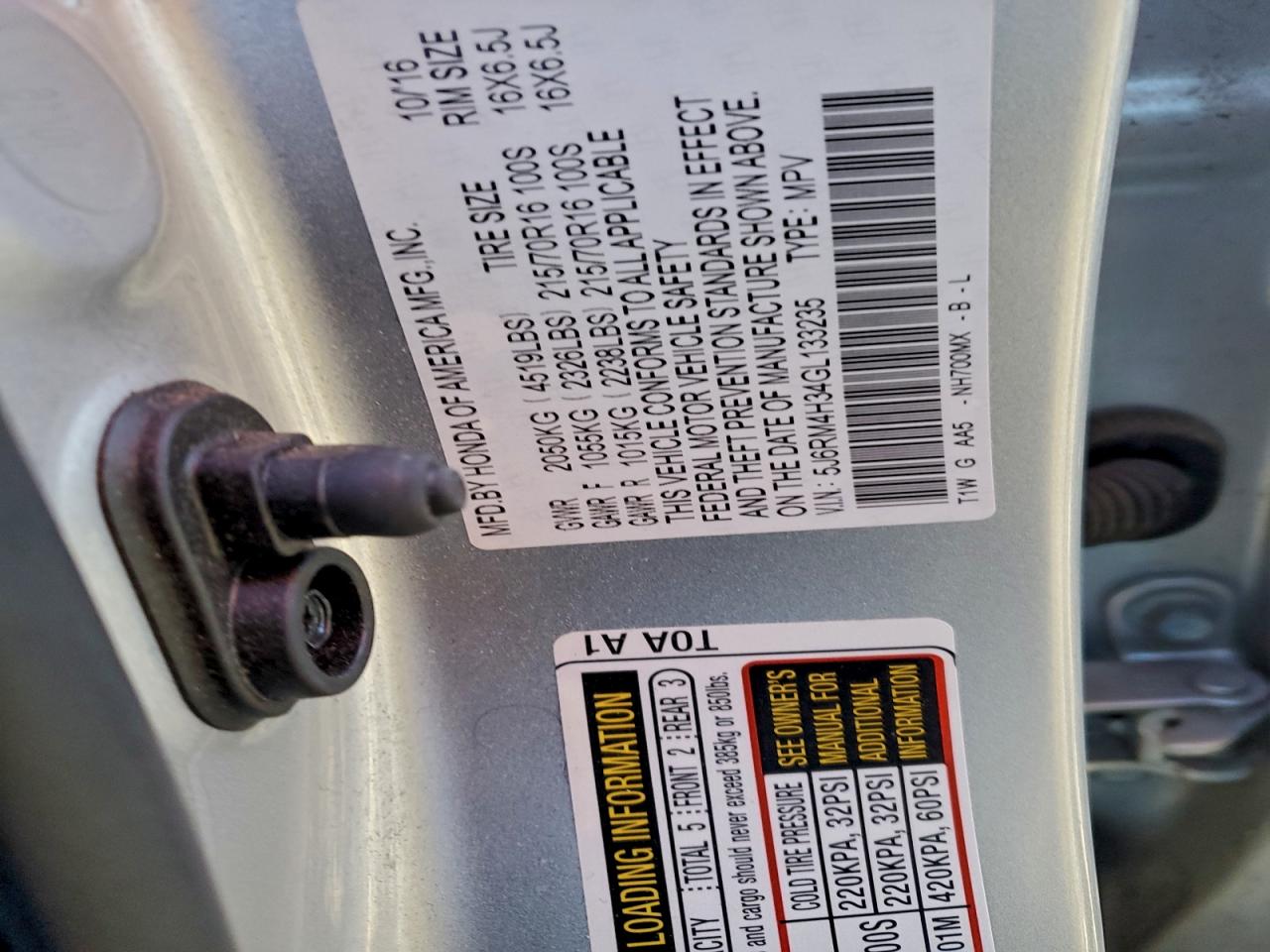 2016 HONDA CR-V LX photo 13