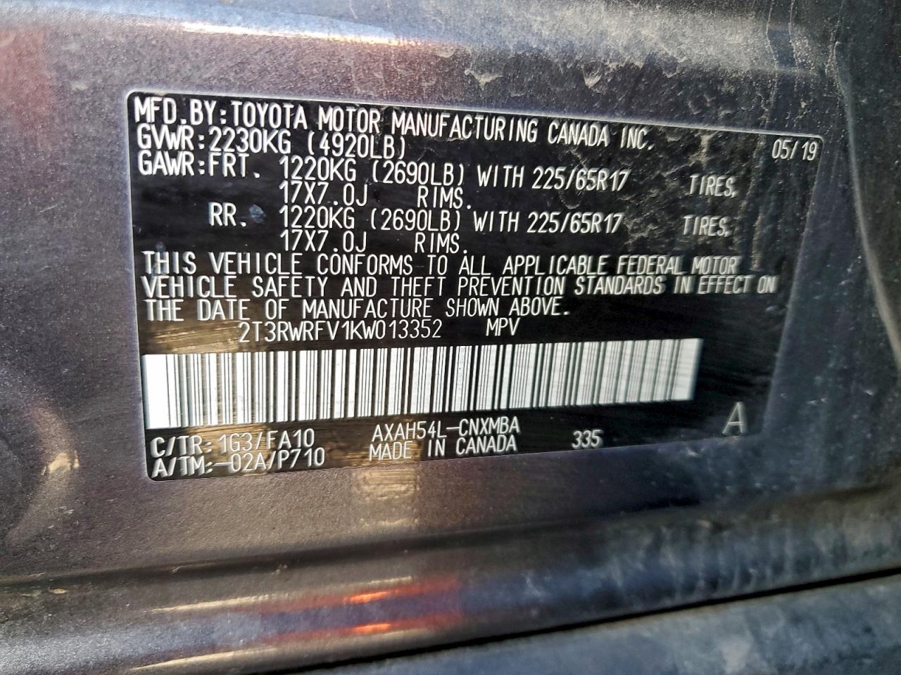 2019 TOYOTA RAV4 XLE photo 12