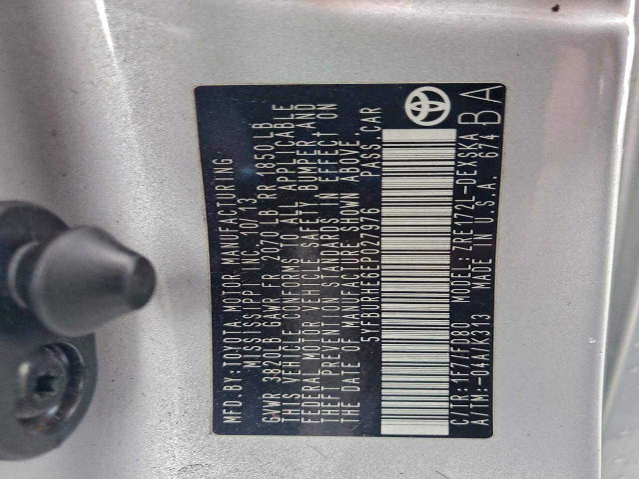 2014 TOYOTA COROLLA L photo 12