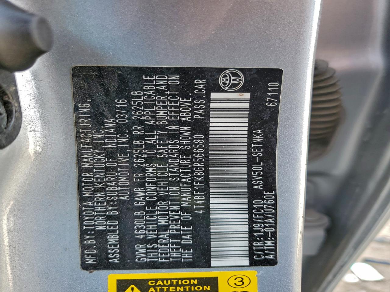 2016 TOYOTA CAMRY LE photo 12