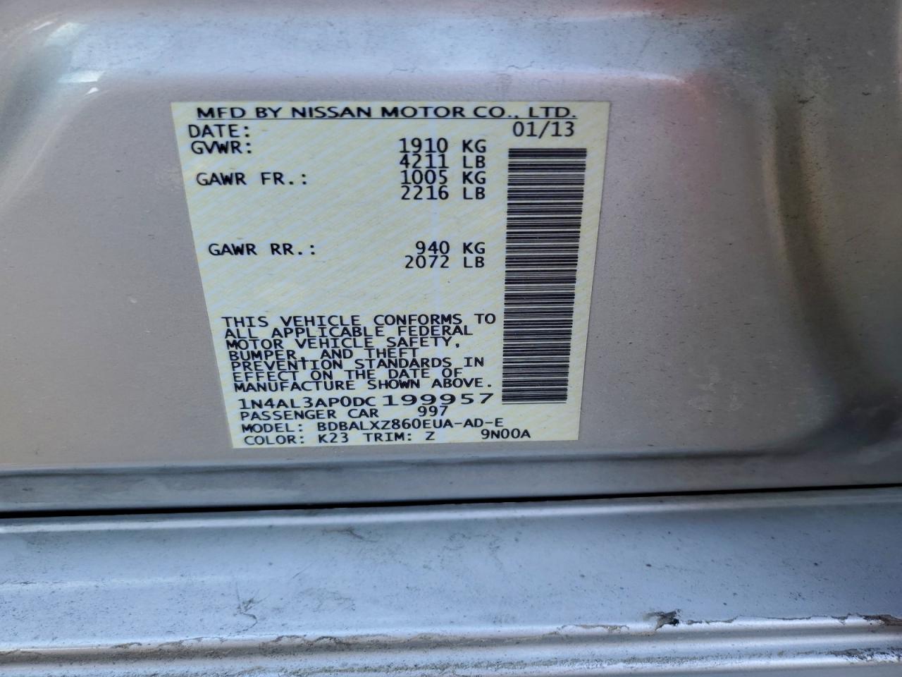 2013 NISSAN ALTIMA 2.5 photo 12