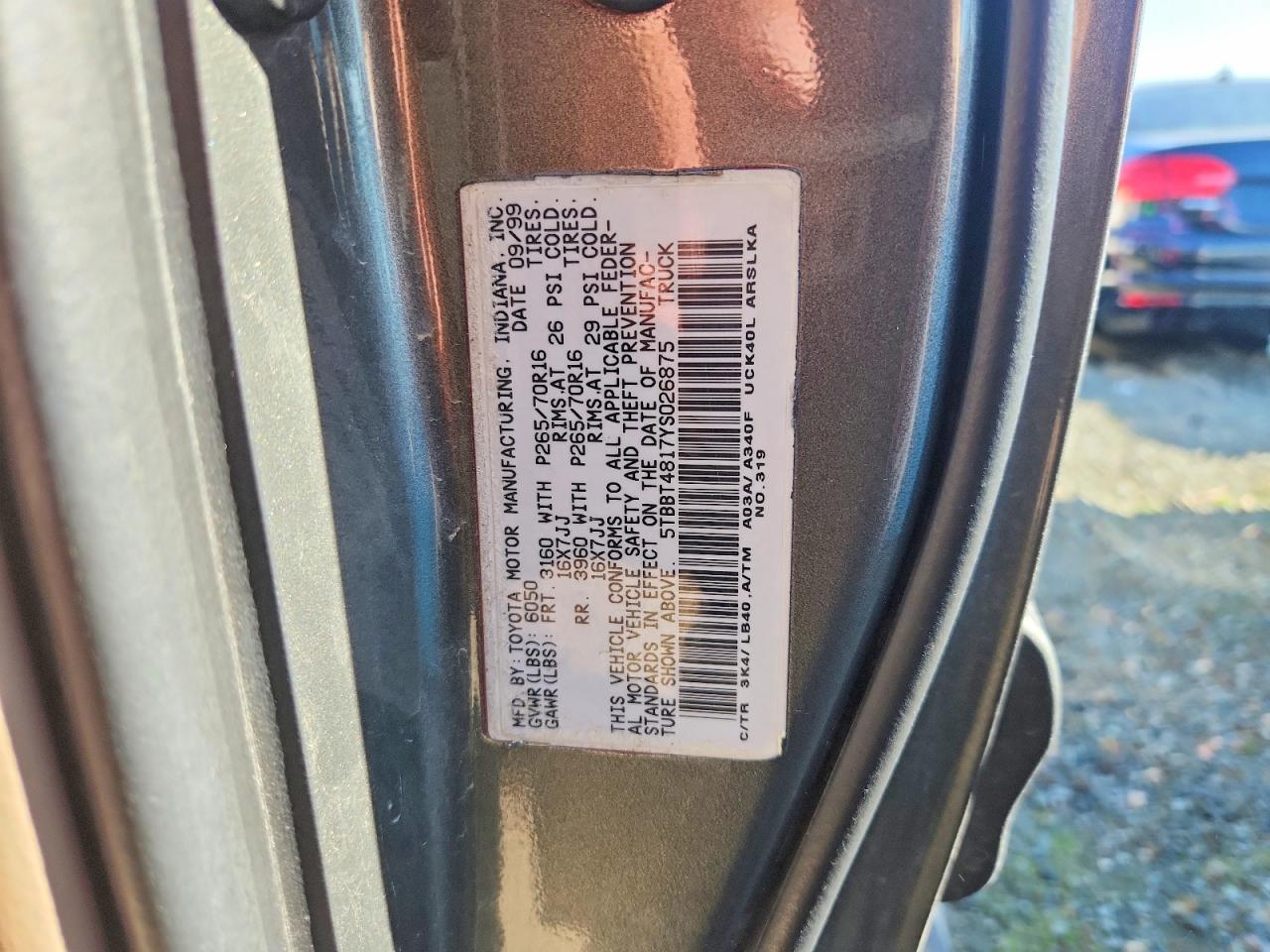 2000 TOYOTA TUNDRA ACCESS CAB LIMITED photo 12