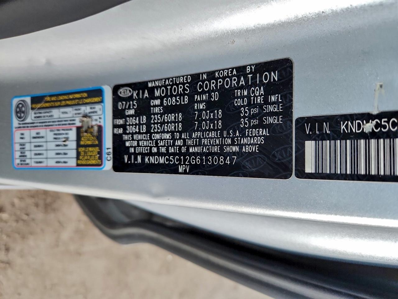 2016 KIA SEDONA EX photo 13