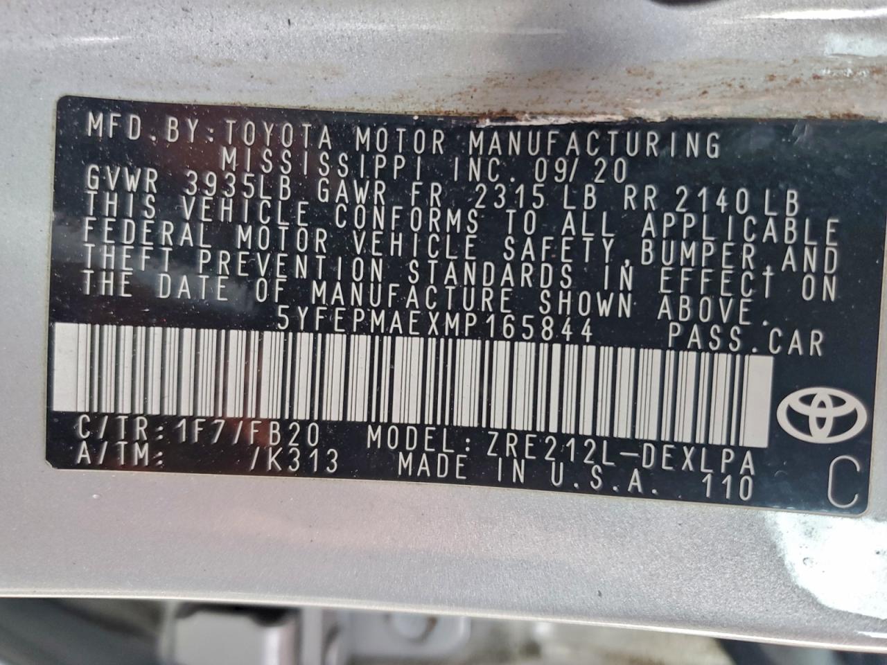 2021 TOYOTA COROLLA LE photo 13