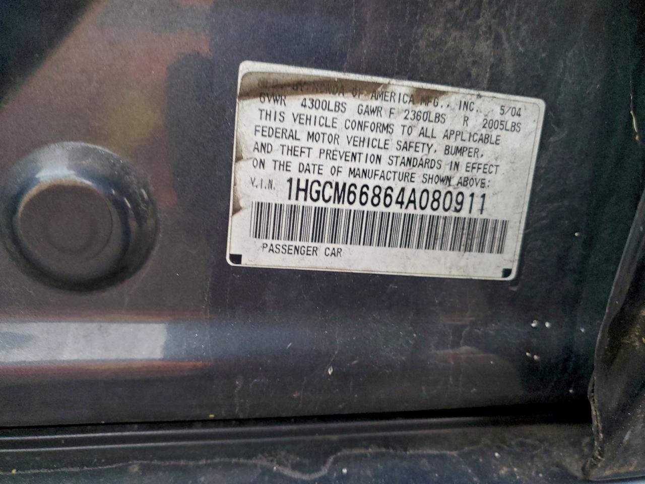 2004 HONDA ACCORD EX photo 12