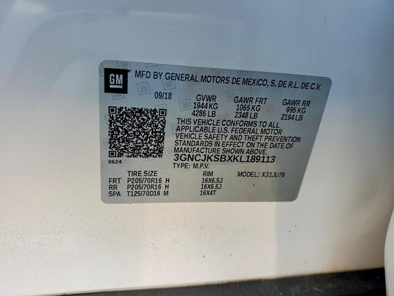 2019 CHEVROLET TRAX LS photo 13