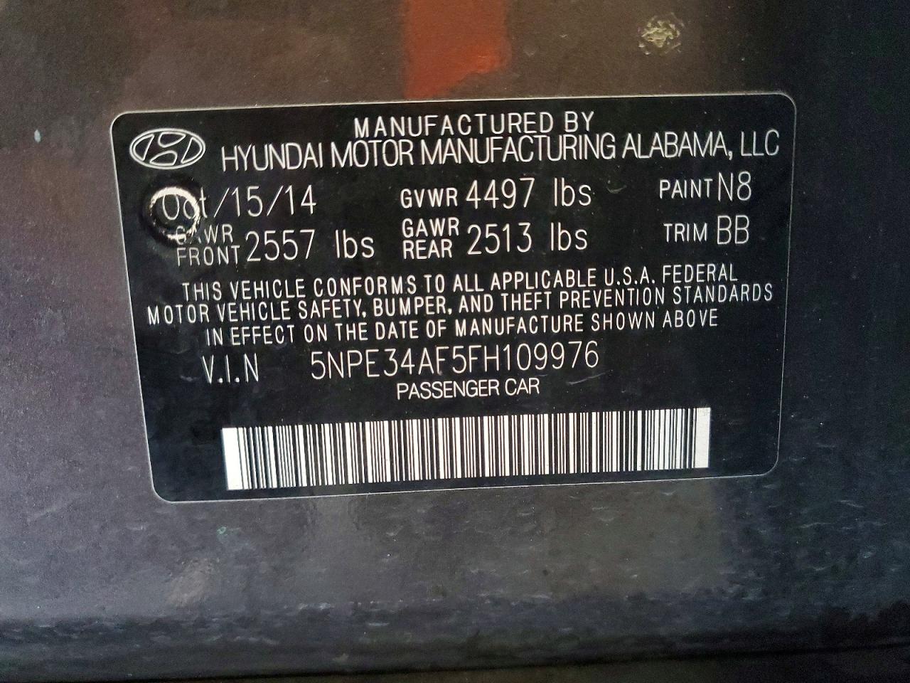 2015 HYUNDAI SONATA SPORT photo 12