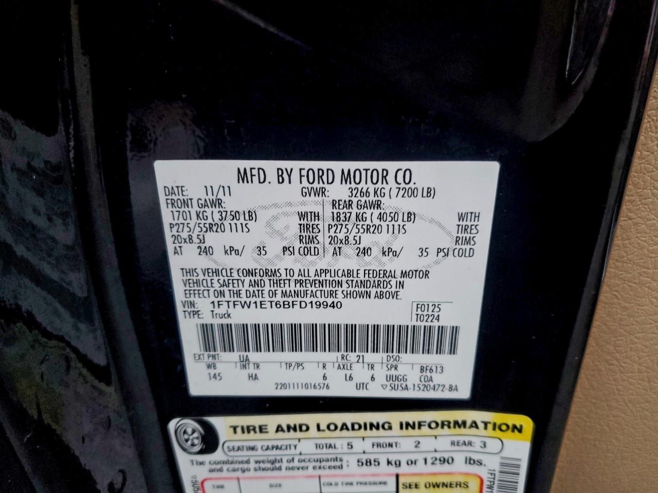 2011 FORD F150 SUPERCREW photo 13