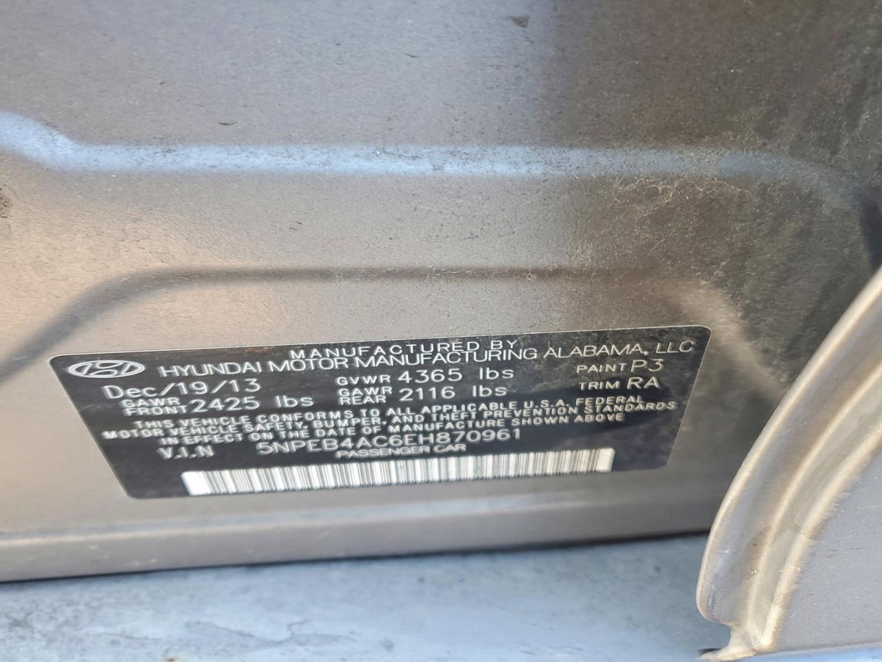 2014 HYUNDAI SONATA GLS photo 12