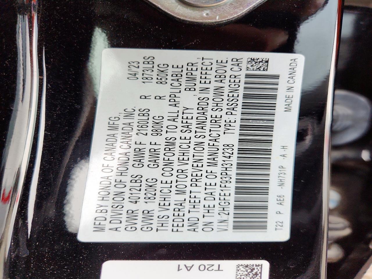 2023 HONDA CIVIC TOURING photo 12