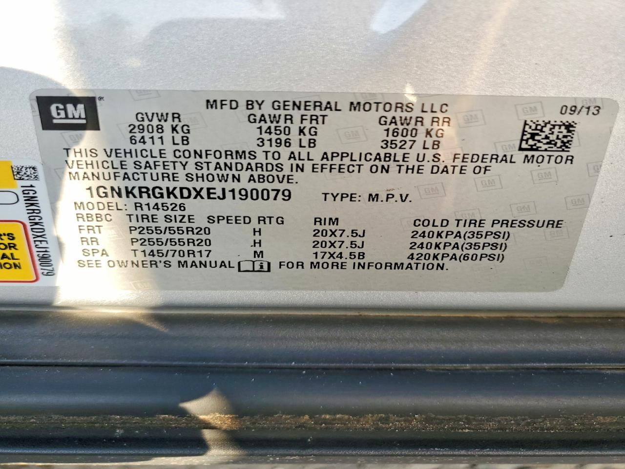 2014 CHEVROLET TRAVERSE LT photo 13