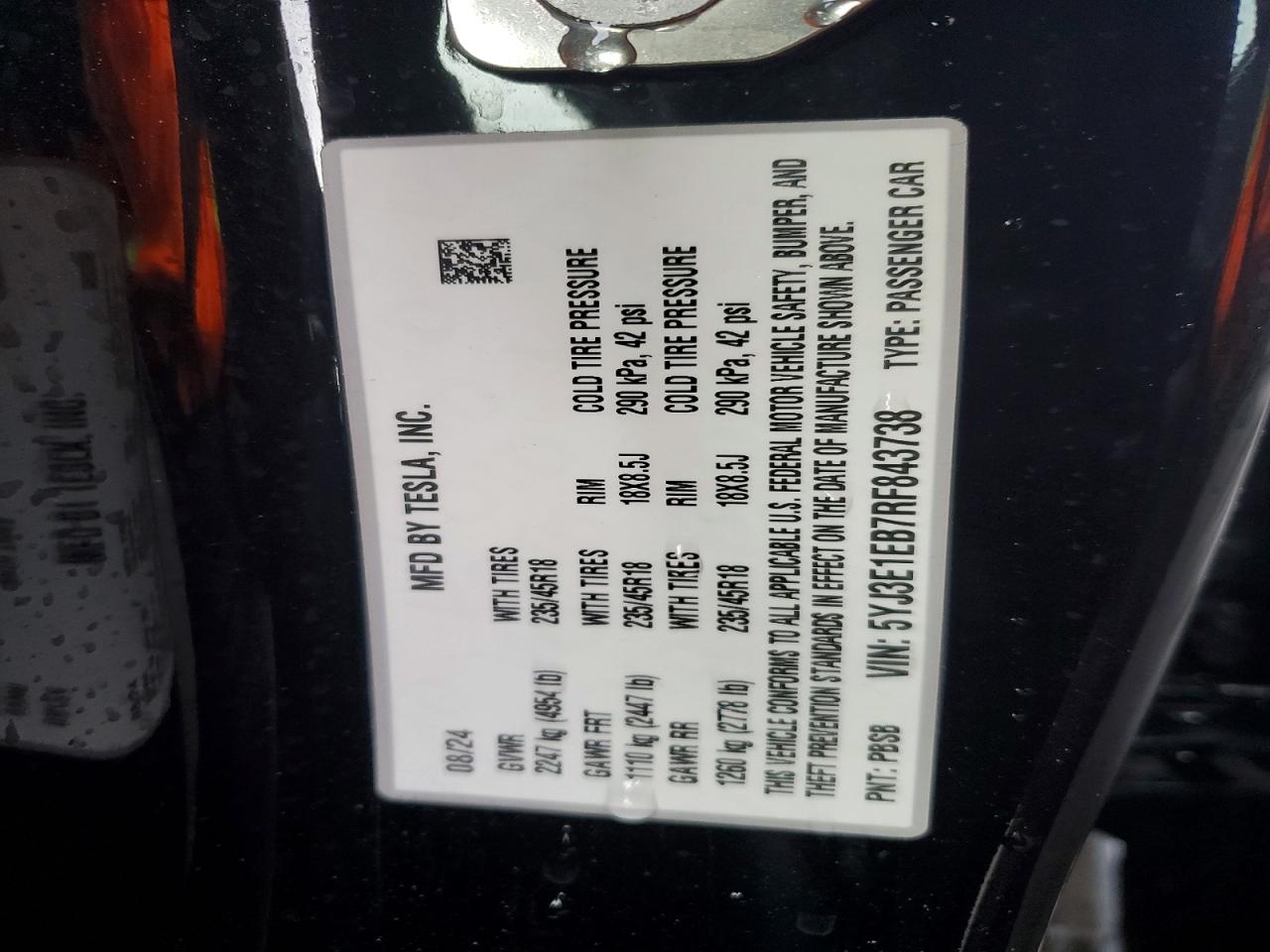 2024 TESLA MODEL 3 photo 12